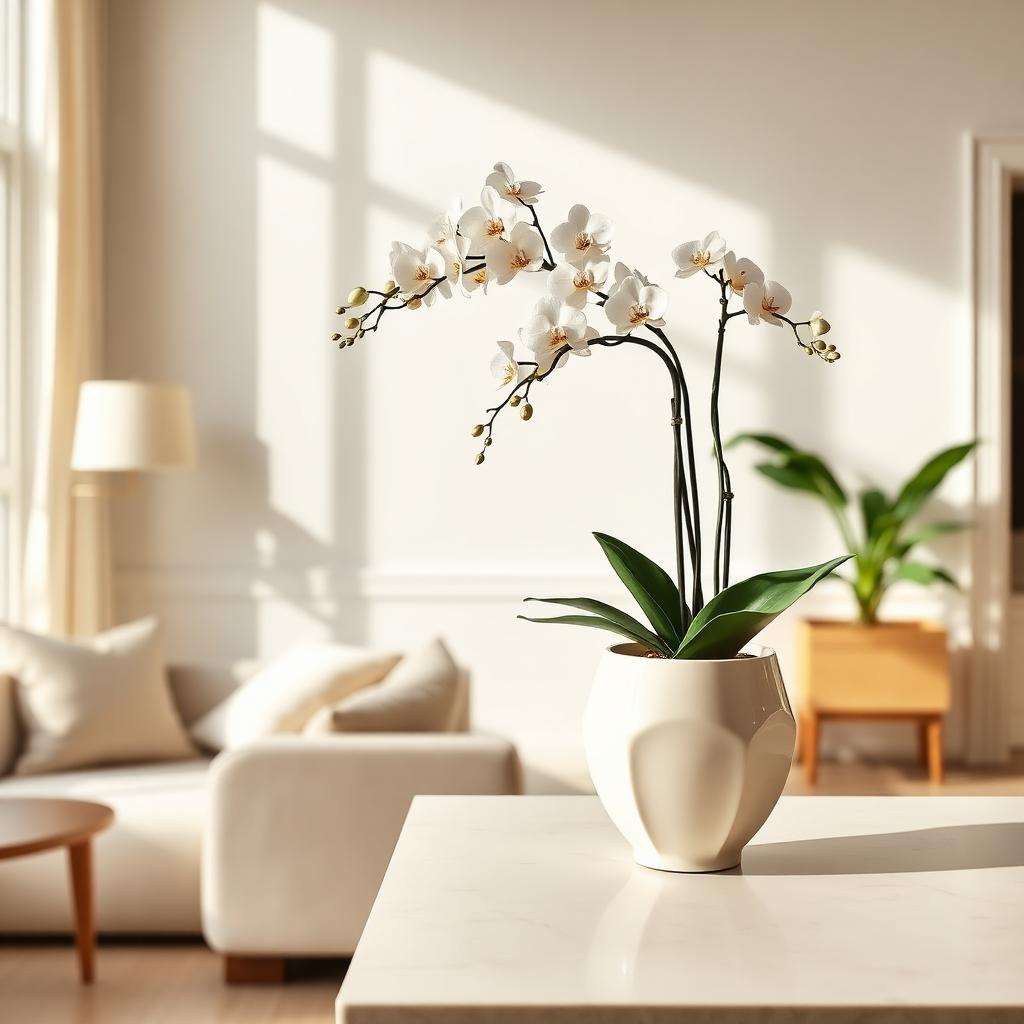 Lakásavató: orchidea nappaliban.