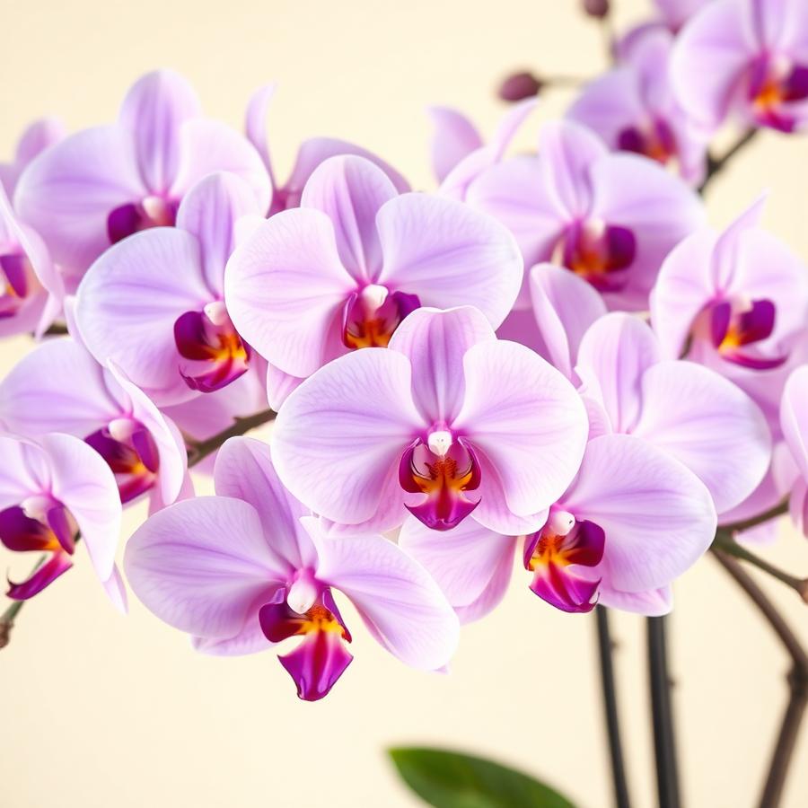 Clara Wisteria kollekció – Világos lila orchidea virágok közelről